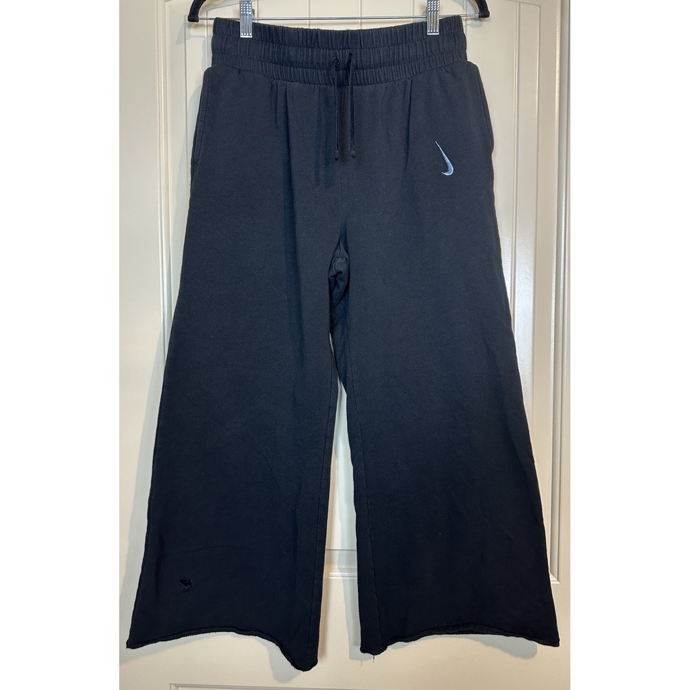 Nike Yoga Girls Black Wide Leg Sweatpants Elastic Drawstring Waist‎ Size XL